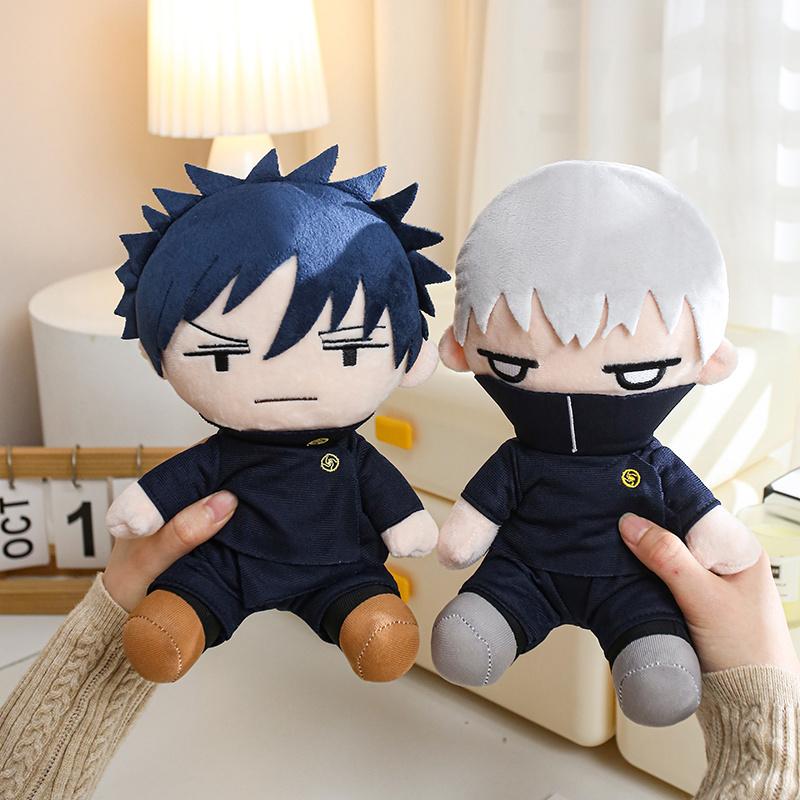 Jujutsu Kaisen Plush Doll Set Gojo Megumi Two Faces Soft Fluffy Sitting Stuffed Figure Gift For Anime Manga Fans Gifts