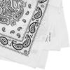 Kakatrend Bandana White Paisley Pattern Handkerchief Men's Bandana Adult 100% Cotton Stylish Bandana Unisex Large 55cm X 55cm White