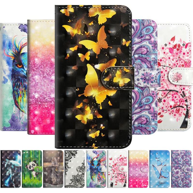 Flip Phone Cover Case For Apple iPhone 14 13 12 Mini 11 Pro X XR XS Max 7 8 6 6S Plus SE 2020 Cute Cat Tiger Wallet Coque D24G