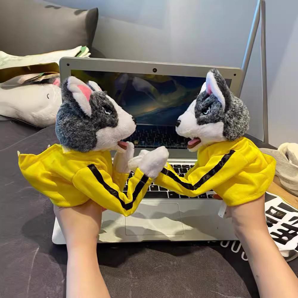 Plys Dyre Boksende Hund Interaktiv Dukke Legetøj Med Stemme Hånddukke Husky