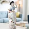 European Western Women Ceramic Statue Decoration Items Home Livingroom Furnishing Accessories Office Desktop Sculpture Ornaments