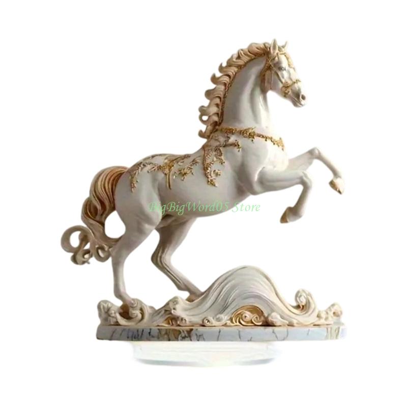 24TE Acrylic Horse Statues Animal Sculptures Collectible Figurines Home Decors