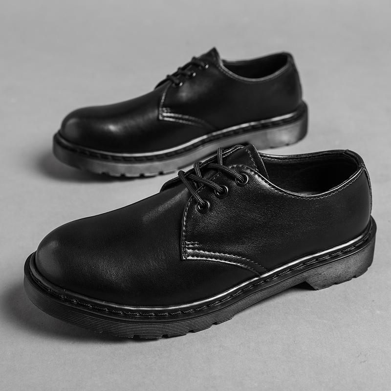 Men Leather Shoes New Round Toe Casual shoes High Quality Formal Designer Shoes Brand Tooling Oxford Flat shoe Outdoor Work Boot