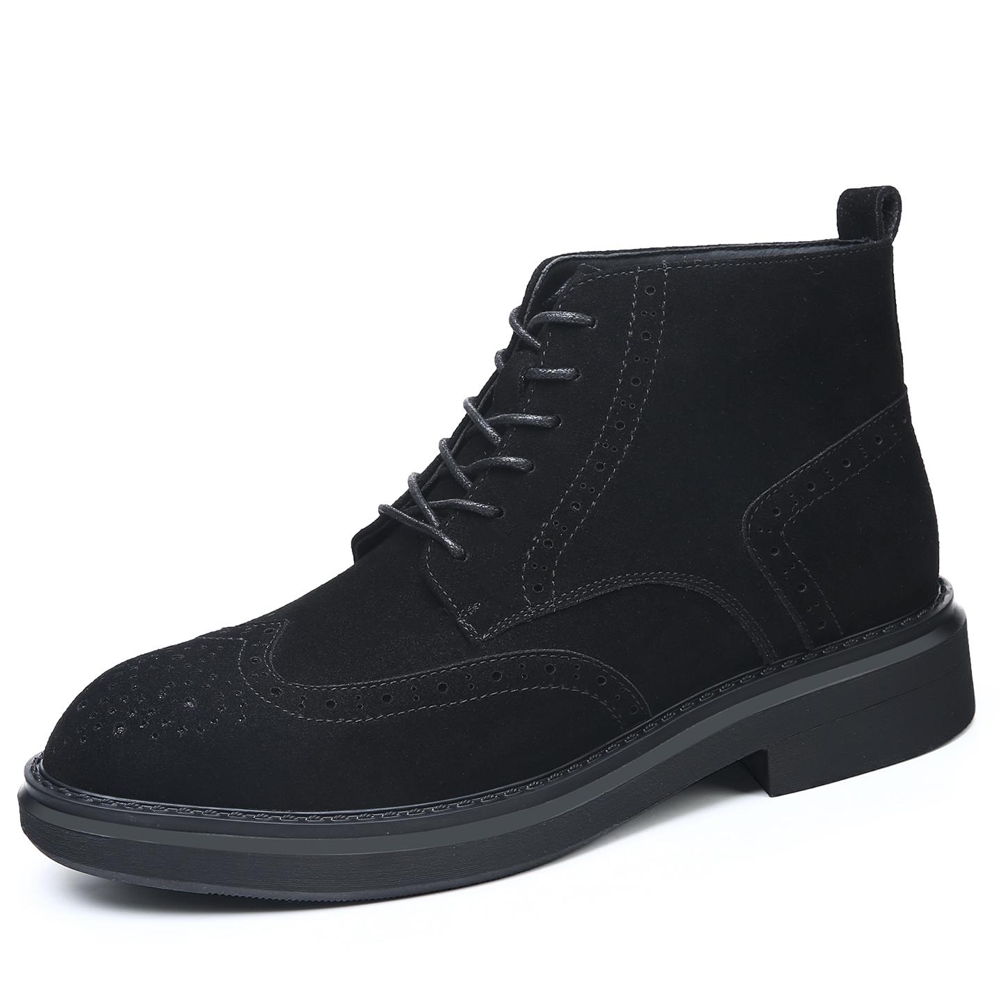 

High Quality Men s Leather Lace Up Blok High Top Boots, Fashionable Autumn New Style Mens Non Slip and Comfortable Outdoor Boots 44