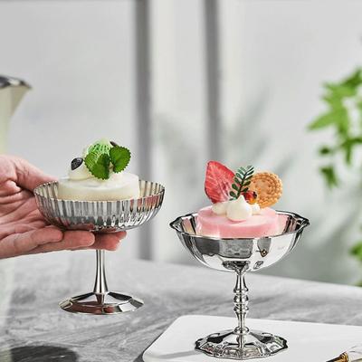 Tableware Stainless Steel Ice Cream Cup Unbreakable Anti-rust Pudding Cup Silver Smoothie Cup Party