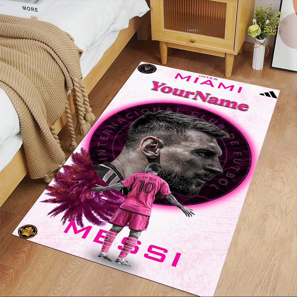 Messi Personalized Name Area Rug Suitable for Living Rooms Decorate room Outdoor Bedrooms Anti-slip Rug Decorate Offices Spiritual Gift