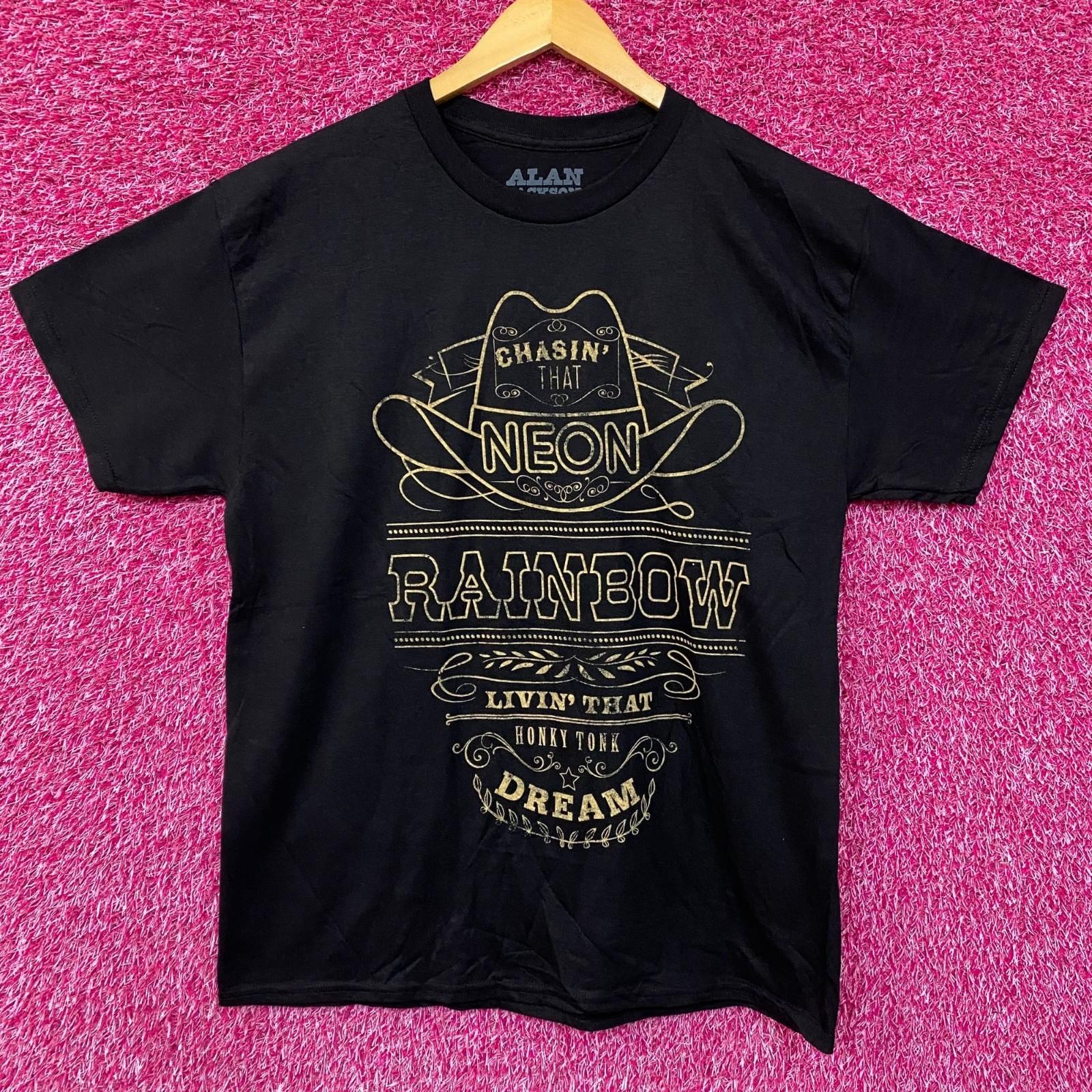 Alan Jackson Chasin That Neon Rainbow Graphic T-Shirt Large M