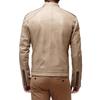 SKINOUTFIT Men's Genuine Lambskin Beige Leather Jacket Stylish Motorcycle Bomber Biker Outerwear MJ 85