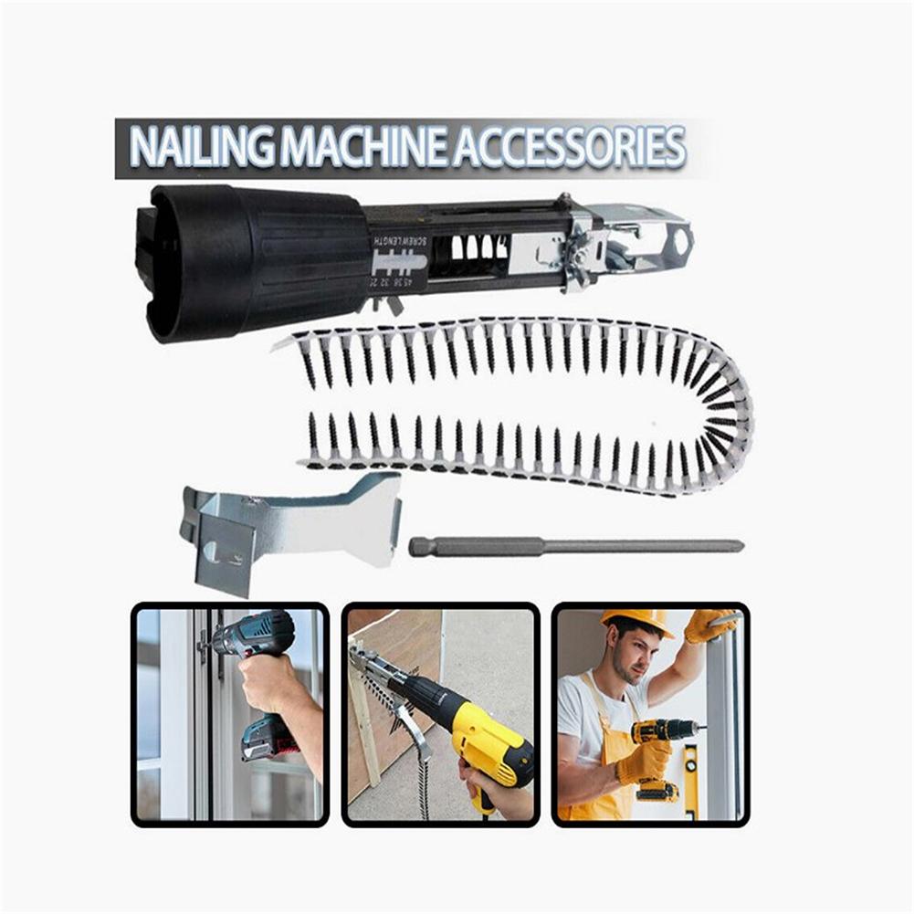 Automatic Chain Screw Nail Gun Adapter For Electric Drill Cordless Power Drill Woodworking Tools Accessories