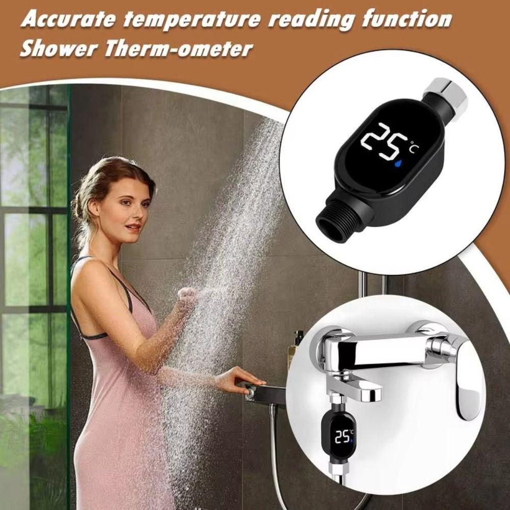 Stainless-Steel Water Temperature Gauge Waterproof Shower Thermometer  Safe Bathing