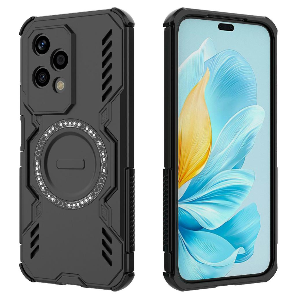 For Honor 200 Lite Magnetic Case Butterfly Armor Hollow Heat Dissipation PC+TPU Phone Cover