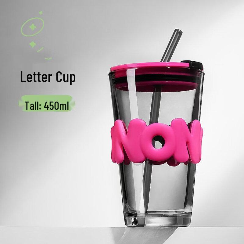 Shangqi Glass Letter Straw Cup