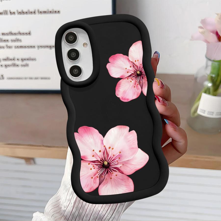 Pink Flower Soft Phone Cover Case for Samsung Galaxy A15 A16 A52 A21s A13 A11 A14 A12 A05 A22 A53 A33 A23 A03 A06 A04