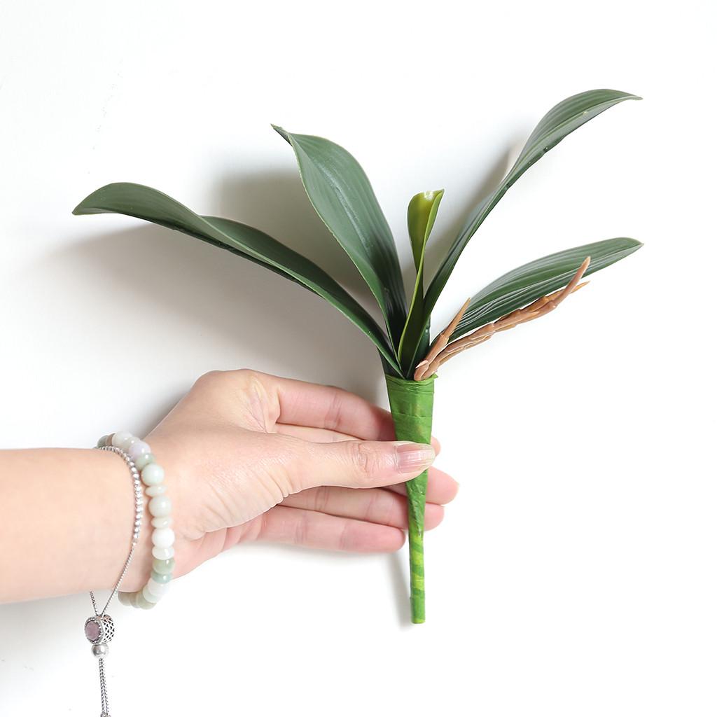 Künstliche Orchidee Phalaenopsis Blätter Topfpflanze Dekor 1 Stück