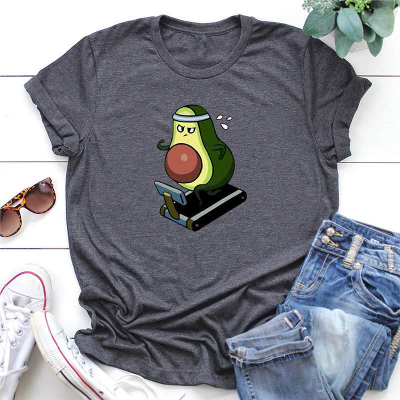 

Unisex Avocado Print Loose Short Sleeve Sports T-Shirt Large