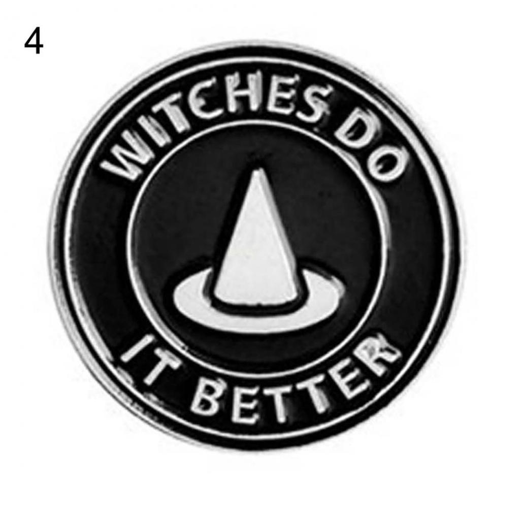 Unissex punk bruxa caixão gato livro esmalte broche broche halloween jóias pagãs