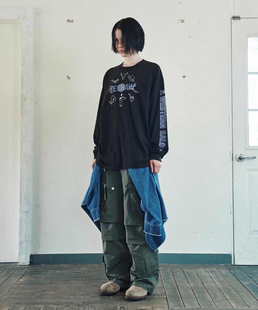 THEVINYLHOUSE Western Saloon Ls Tee Black