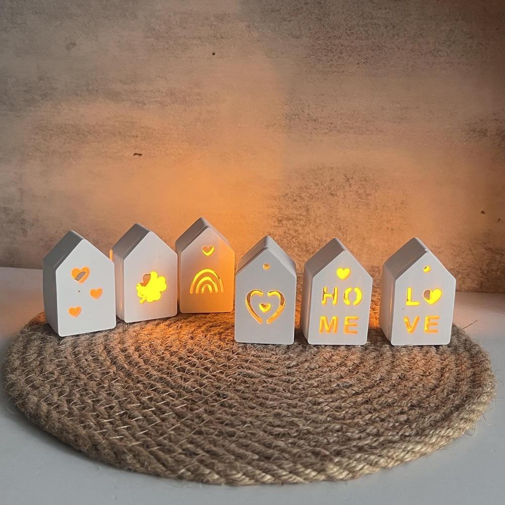 

Cute House Shapes Silicone Mold Letter Rainbow Gift Box Mold Holiday Party Gifts Style 2