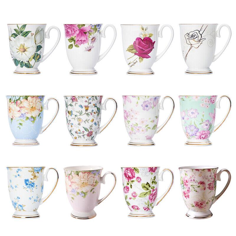 350ml Keramik-Kaffeetasse Vintage Knochenporzellan Kaffeetasse Tasse Bedruckte Teetasse Frühstückstasse Trinkgeschirr Küchenzubehör