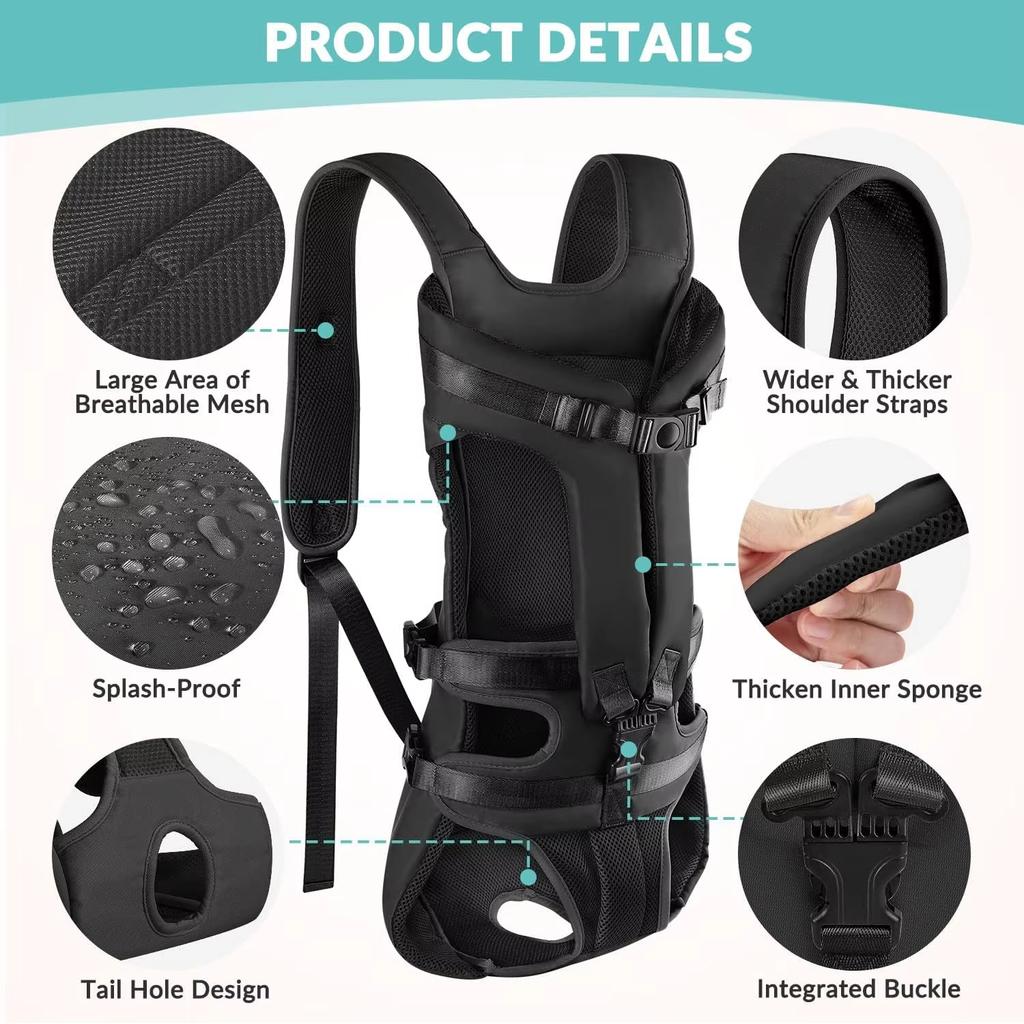 Hunde Transportrucksack Verdickter Schwamm Haustier Front Hunde Transportrucksäcke Outdoor Tragbar Verstellbar Freihändig Hunde Rucksack