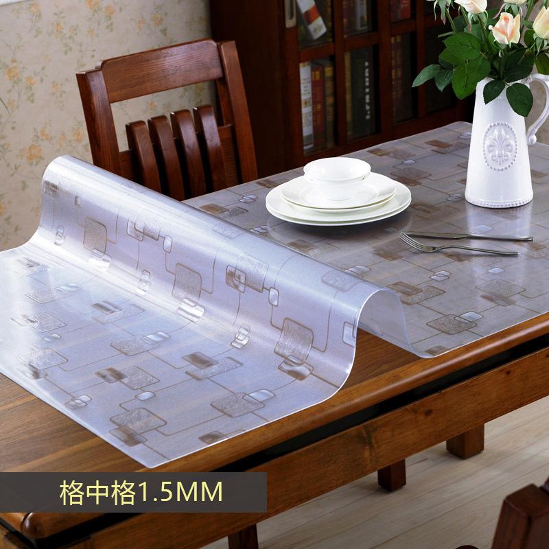 Factory Direct Sales, Tablecloth Waterproof And Oil-Proof Leave-In Pvc Soft Glass Household Nordic Dining Table Cloth Coffee Table Mat Thickened