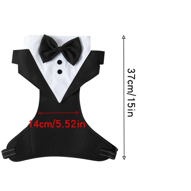Large Dog Suit Harness No Pull Design for Small Dogs Easy Walk Tuxedo Puppies Vest Harness