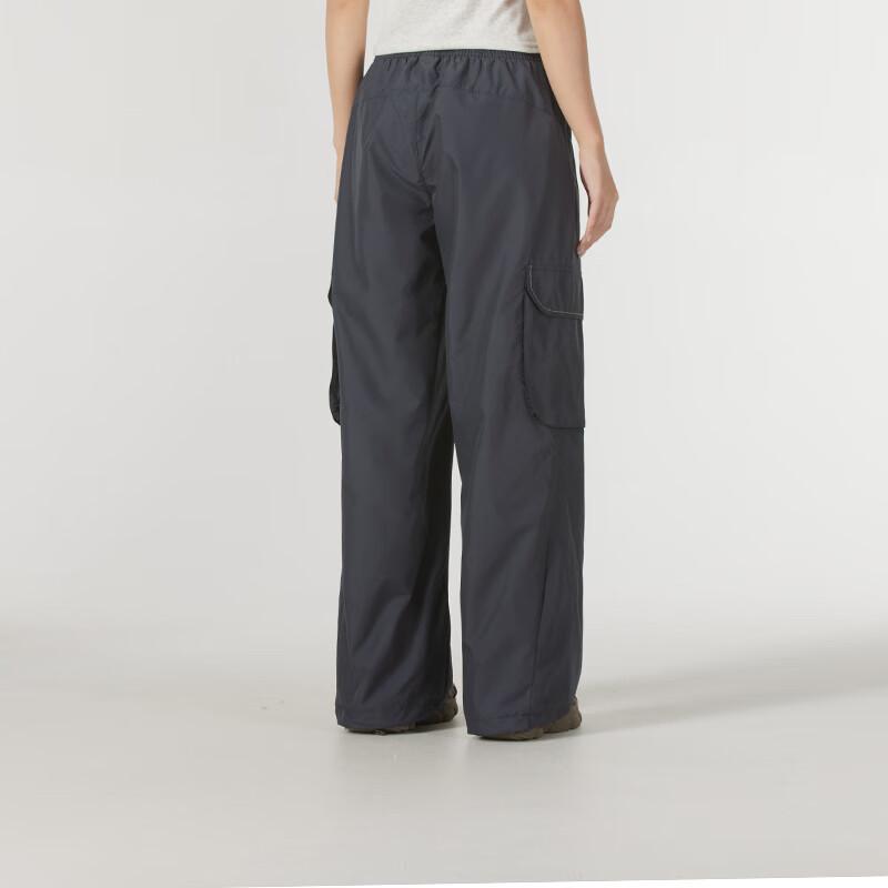 Puma Lace-Up Breathable Solid Color Loose Multi-Pocket Cargo Pants Women pants Gray 629735-69
