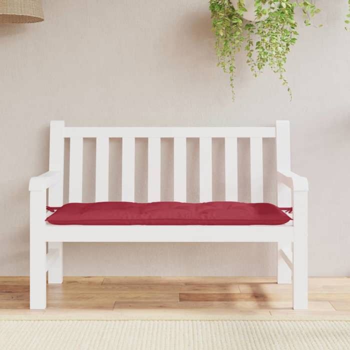 VidaXL Coussin de Banc de Jardin, Revêtement de Banc avec Jeux de Cordes, Coussin d'Extérieur Imperméable, Rouge Bordeaux 361592