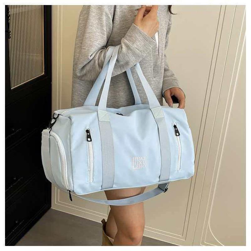 

Short-distance Travel Bag Women s Light Large-capacity Handbag Shoes Fitness Men s Business Luggage 45x20x28 синий
