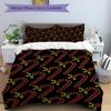 3Pcs Candy Cane Pattern Printed Bedding Set, Breathable And Soft, Machine Washable, Christmas Gift, Suitable for Bedroom Decoration, 15142