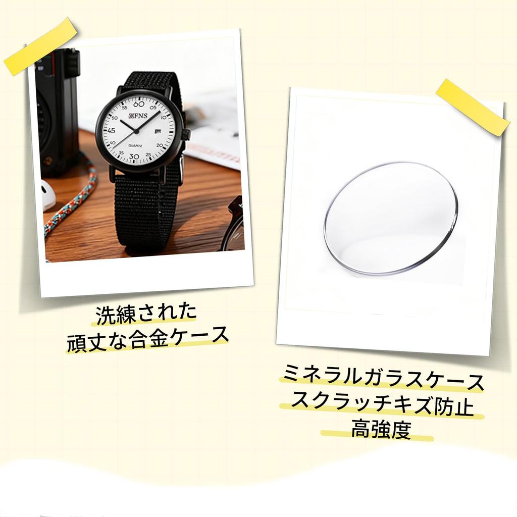 Anacend Simple Quartz Analog Watch with Date Display, 3 ATM Water Resistant, Cute, Stylish, Easy to Read, Popular for Work, Men, Women, High School