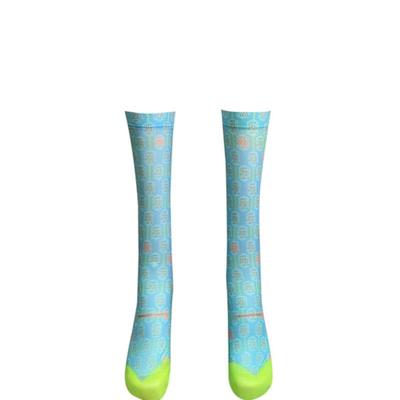 Romantisches Tiger-Logo, himmelblaue Kniestrümpfe