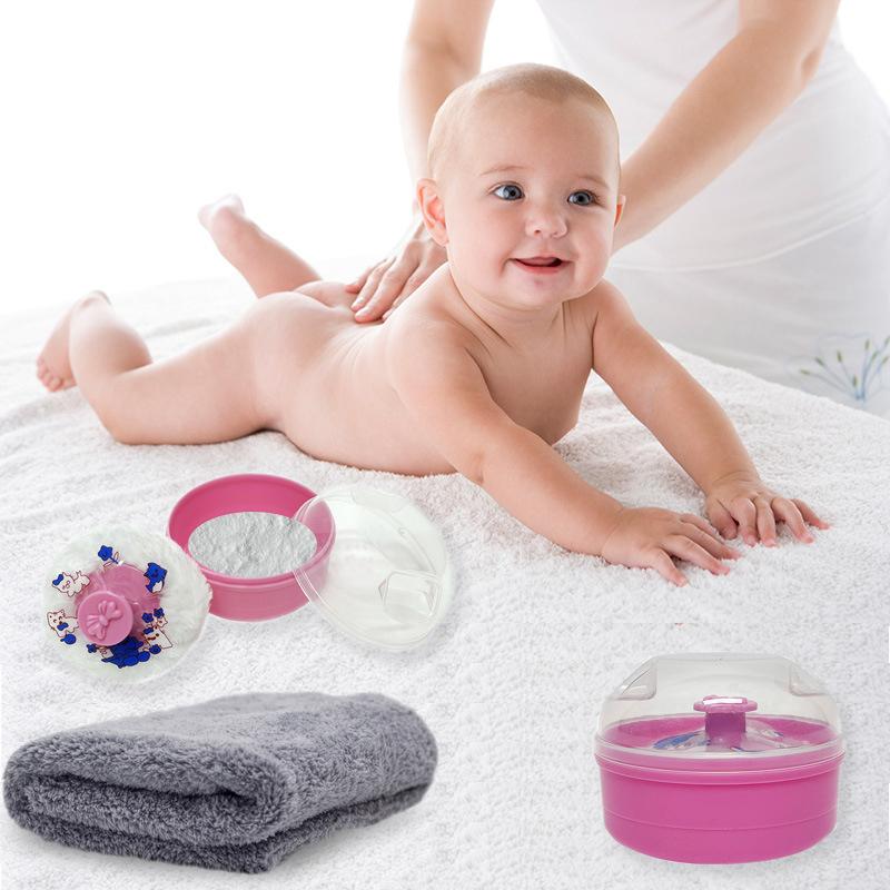 Nádobka na pudrovací houbičku Pouzdro na dětskou houbičku Pro domácí použití Cestování Dětský pudr Hromádková krabička Přenosná Znovu plnitelná Dětská tělová kosmetika