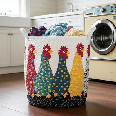 Gesteppter Wäschekorb Stoff Blumenmuster Aufbewahrungskorb mit Griffen Boho Kleiderkorb für Wäsche Kinderzimmer Schlafzimmer Kleidung Kinderspielzeug