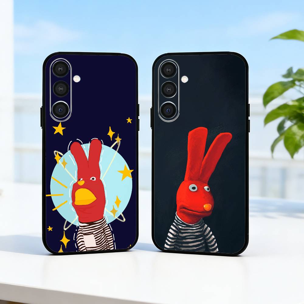 Cute B-Bodoque 31 Minutos Bunny Phone Case For Samsung A73,A21s,A22,A31,A32,A52,A53,A71,A80,Soft Black Shell
