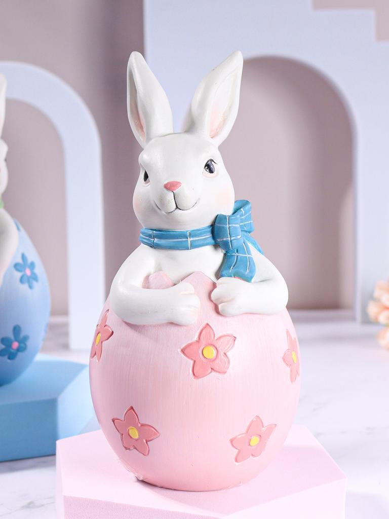 Rzeźba Zajączka Wielkanocnego, Urocza Statuetka Zwierzątka, Kreatywna Figurka Królika, Idealna na Święta Wielkanocne i Prezenty Imprezowe