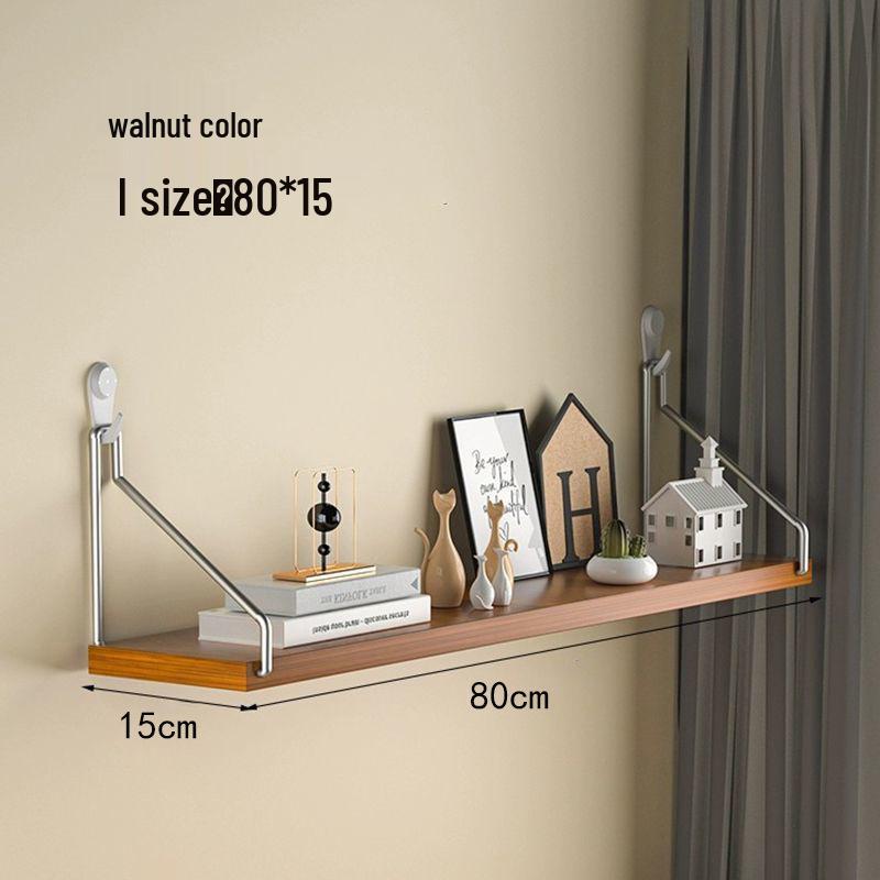 Punch-Free Wall-Mounted Iron Art Storage Rack for TV, Living Room, or Bedroom Décor.