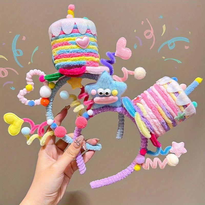 New 1Pc Birthday Party Twisty Hairband, Cute and Whimsical Headwear Hairband, Novel Party Birthday Gift, Photo Prop, Halloween Party Costume