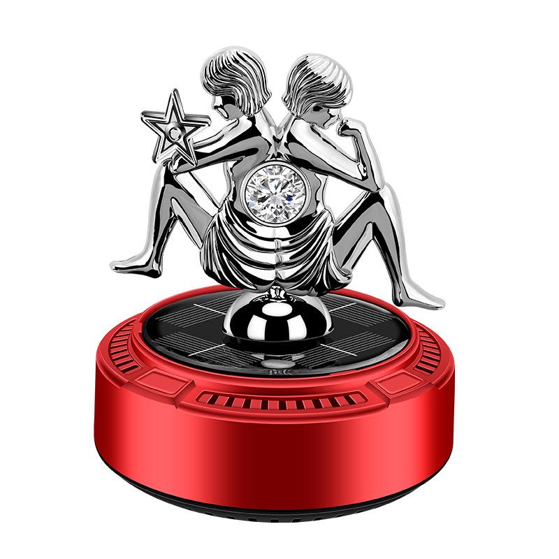 Solar-Powered Rotating Car Air Freshener with Angel's Glow Deodorizer Ornament