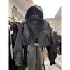 Fashion Short Hooded Jacket Spring Autumn Black Loose Motorcycle Coats Female Street Windbreak Short Basic Coat