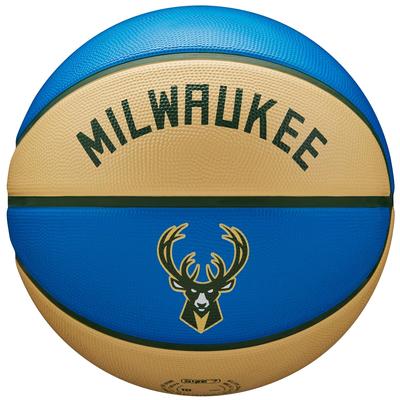 Wilson NBA Team City Edition Milwaukee Bucks Ball, Unisex Blue Basketball