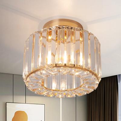 German Warehouse Low MOQ Modern Iron Fixtures Round Crystal Chandeliers Ceiling Lights  for Home Office