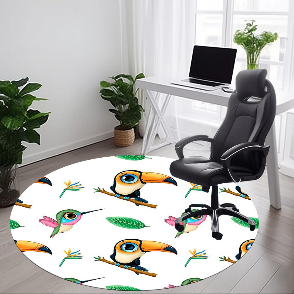 1pc Toucan Pattern Chair Carpet for Office, , Non-slip Carpet, Very Suitable for Offices, farmhouses,Outdoor Carpet Yy251120041