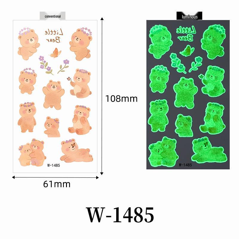 Waterproof Luminous Cartoon Capybara Temporary Tattoo Stickers for Kids