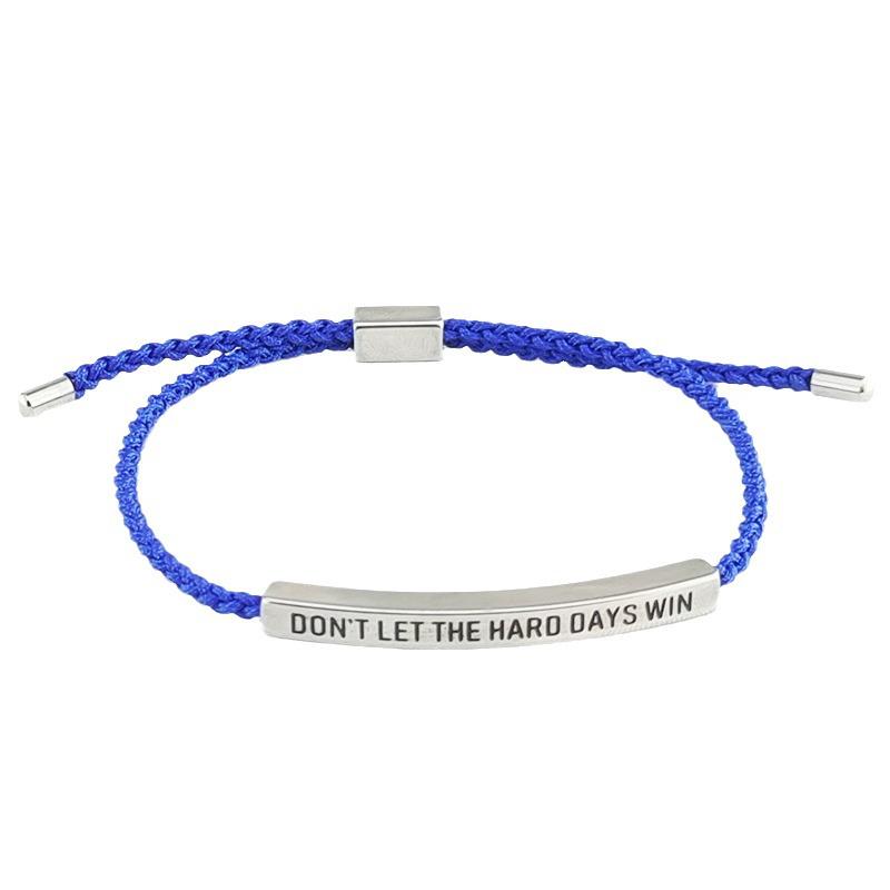 Adjustable Engraved Titanium Steel Bracelet - Handmade Woven Pineapple Rope Bangle
