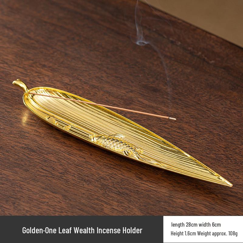Antique Bodhi Leaf Incense Holder - Japanese-Inspired Aromatherapy Stand