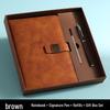 Custom Logo A5 Faux Leather Notebook Gift Set: Business Diary & Meeting Planner