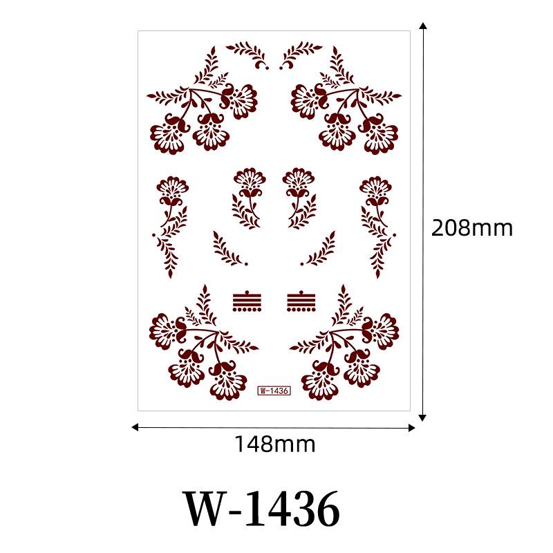 Zhengxiang 2025 Waterproof Brown Floral Lace Henna Tattoo Sticker