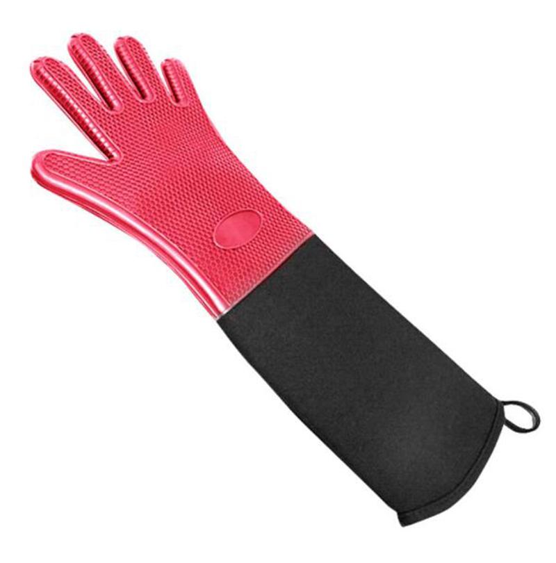 Household BBQ Oven Gloves Heat Resistant Gloves Silicone Baking Oven Mitts Barbecue Heat Lnsulation Microwave Gloves Mitts