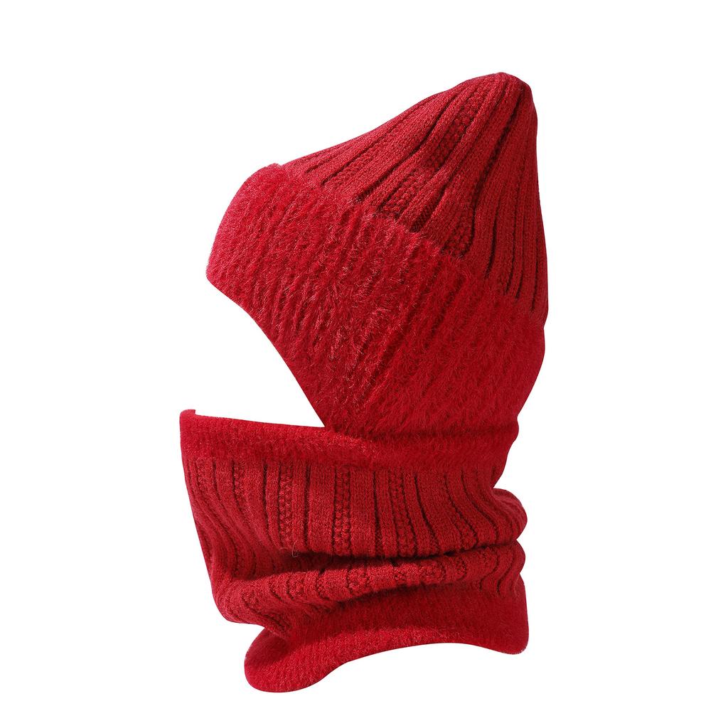 Men's And Women's Woolen Hat Fashionable Knitted Hat Scarf Two-piece Set